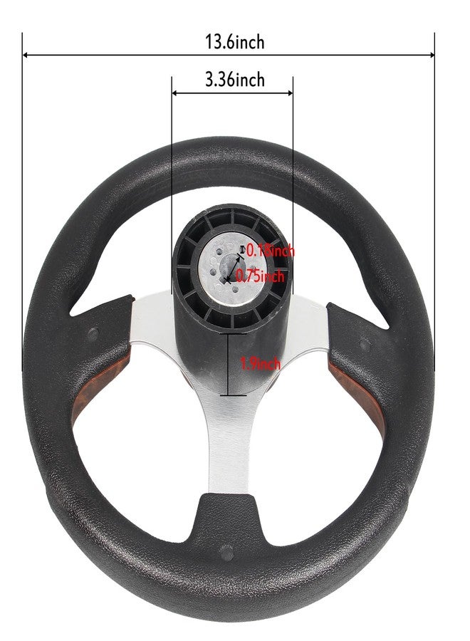Spaorcco 12.5" Wood Grain Boat Steering Wheel Anti-Slip ，3/4 Inch Axle Marine Steering Wheel Adapter for Seastar and Verad, etc. for Marine Boats, Vessels, Yacht, Pontoon Boat - Image 3