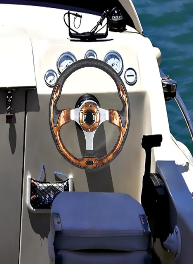 Spaorcco 12.5" Wood Grain Boat Steering Wheel Anti-Slip ，3/4 Inch Axle Marine Steering Wheel Adapter for Seastar and Verad, etc. for Marine Boats, Vessels, Yacht, Pontoon Boat - Image 5