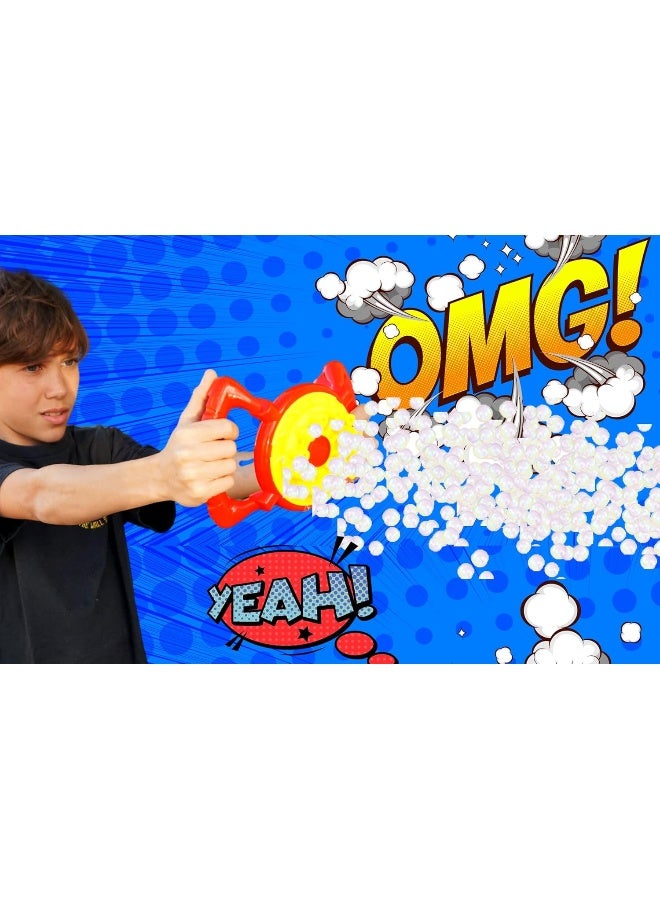 JA-RU Blitz Fan Bubble Wheel Blower w/ 2 Non Toxic Bubble Soap Solution (1 Pack) Battery Operated Automatic Bubble Maker Machine - Image 3