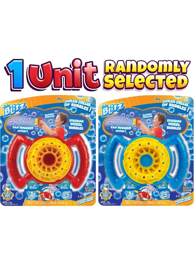 JA-RU Blitz Fan Bubble Wheel Blower w/ 2 Non Toxic Bubble Soap Solution (1 Pack) Battery Operated Automatic Bubble Maker Machine - Image 2