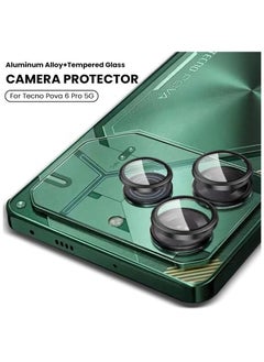 General Tecno Pova 6 Pro 5G Camera Lens Protector, 9H Tempered Glass Camera Cover Protector Metal Individual Ring for Tecno Pova 6 Pro  - Image 3