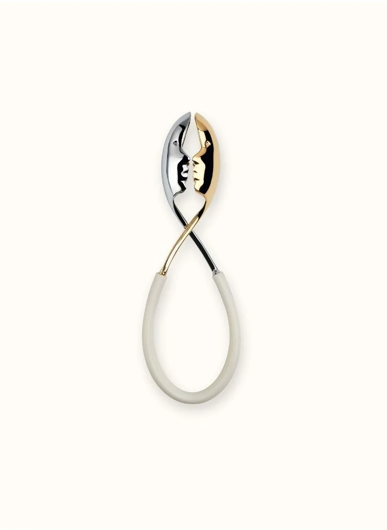 Bugatti Casa Bugatti Gold Kiss Salad Tong - White