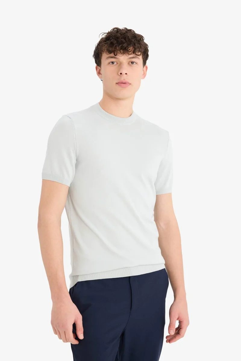 DeFacto Standard Fit Crew Neck Knitwear Short Sleeve T-Shirt