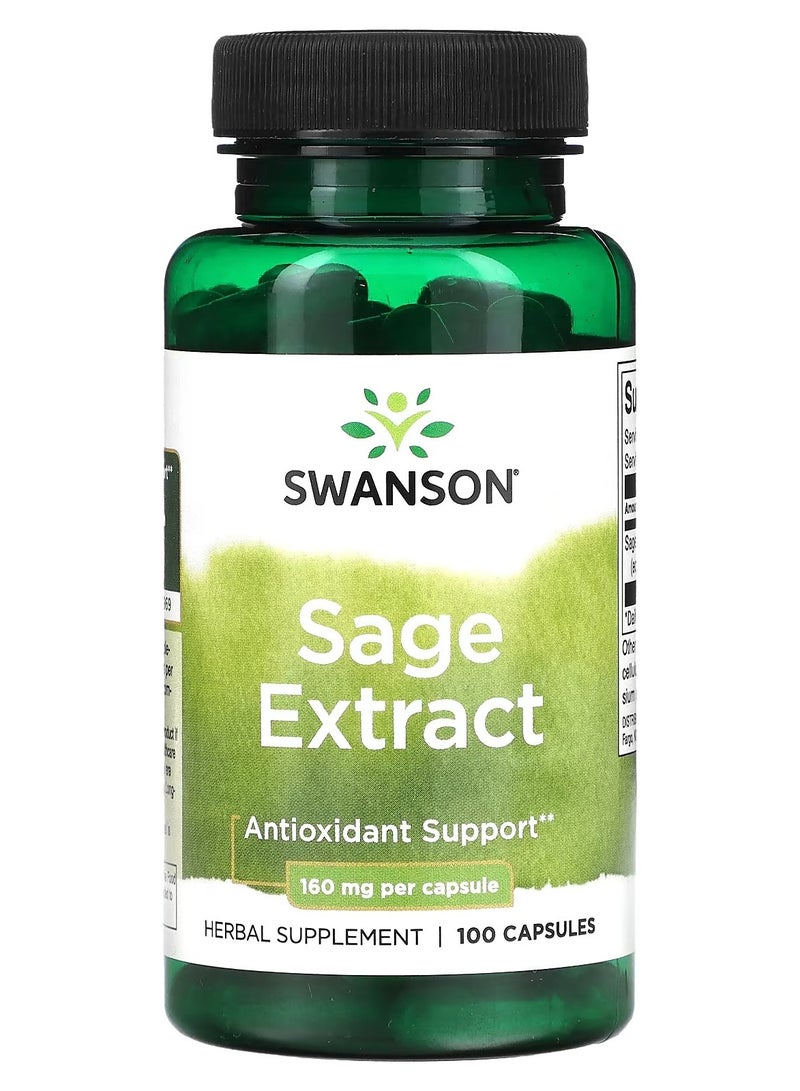 سوانسون، مستخلص المريمية، 160 ملغ، 100 كبسولة