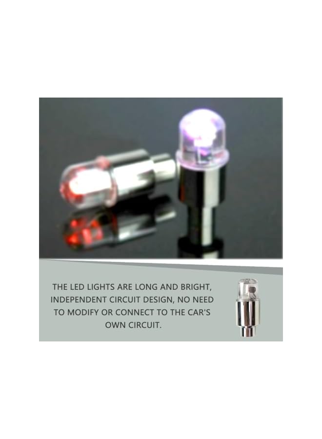S-TOP 6 Pack 2025 New Multicolor Wheel Lights Cap Car Auto Wheel Tire Tyre Air Valve Stem LED Light Cap Cover Accessories for Bike Car Motorcycle - Image 4