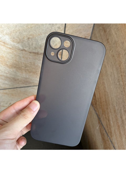 For Iphone 14 Transparent Mobile Phone Case For Iphone14plus Solid Color All-inclusive Pp Hard Case For Spot Wholesale-Color:Transparent Black (opp Hanging Bag Packaging Model Standard)-Applicable Model:For Apples 15