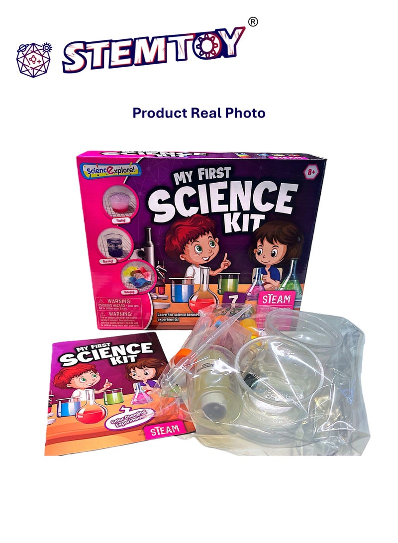 STEMTOY My First Science Kit for Kids 6+ – 7 Color Changing Experiments, Easy-to-Understand Chemistry & Physics for Early Learners, Hands-On STEM Educational Set for Boys & Girls - Image 4