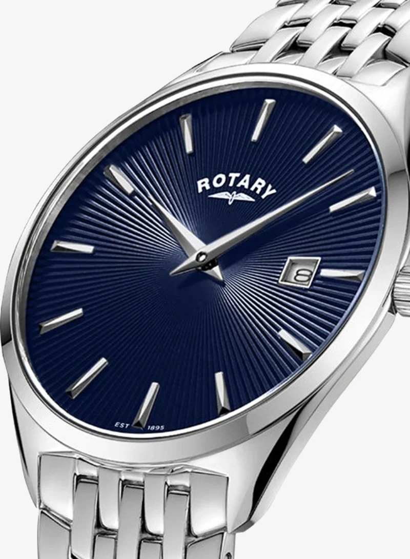 Rotary  Rotary Men's Ultra Slim Blue Dial Stainless Steel Bracelet Watch - GB08010/05 for Men | Best Price UAE