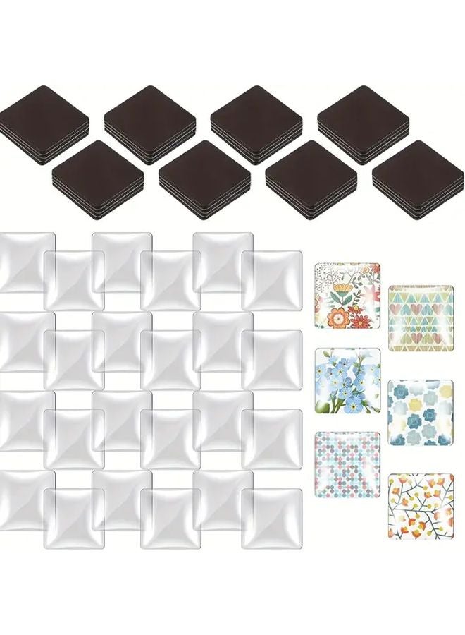 100 قطعة نقاط مغناطيسية زجاجية مستديرة ذات ظهر لاصق مغناطيسات ثلاجة لسجلات القصاصات والمطبخ والمكتب - Image 3