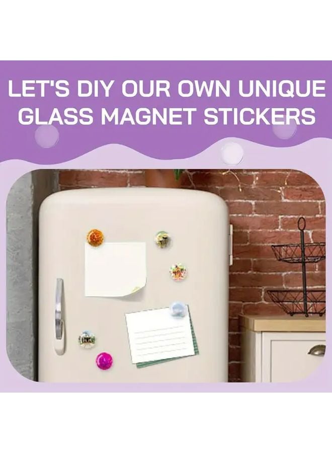 100 قطعة نقاط مغناطيسية زجاجية مستديرة ذات ظهر لاصق مغناطيسات ثلاجة لسجلات القصاصات والمطبخ والمكتب - Image 5