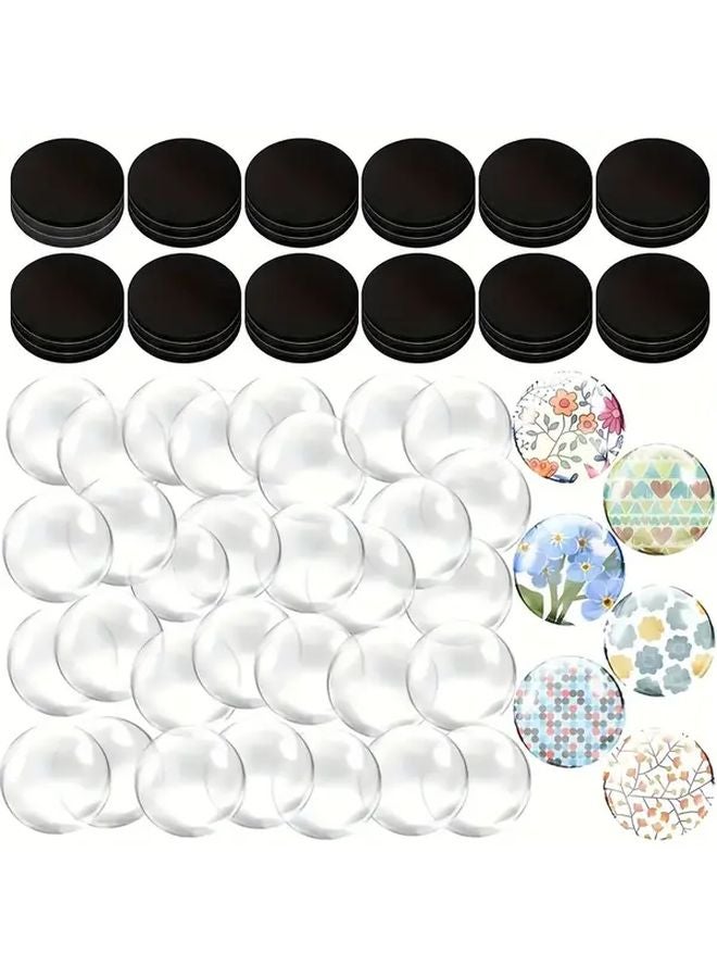 100 قطعة نقاط مغناطيسية زجاجية مستديرة ذات ظهر لاصق مغناطيسات ثلاجة لسجلات القصاصات والمطبخ والمكتب - Image 2
