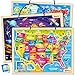 SYNARRY Large USA World Solar System Wooden Magnetic Puzzles for Kids Ages 46 Wood Puzzles Educational Games Toys Easter Gifts for Toddlers United States World Space Map for Boys Girls Ages 35 48 - Image 2