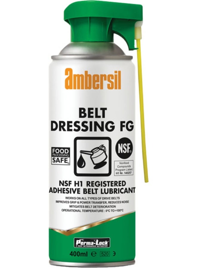 امبيرسيل AMBERSIL BELT DRESSING FG Perma-Lock 400MLبخاخ تزييت معزز أداء السيور الصناعي المعتمد للصناعات الغذائية - Image 1