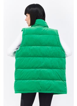 adidas Originals Women Sportswear Fit Sleeveless Outdoor Vest Jackets, Green  - Image 3
