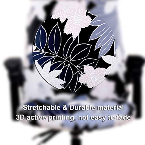 WOMACO Printed Office Chair Covers, Stretch Computer Chair Cover Universal Boss Chair Covers Modern Simplism Style High Back Chair Slipcover - Leaves and Flowers, Large - Image 4