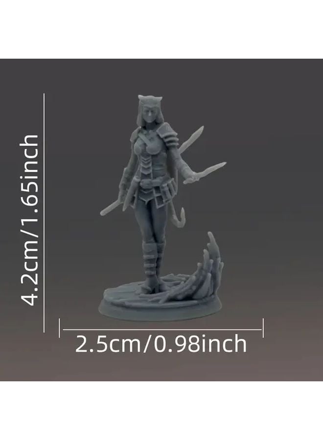 تمثال مصغر ثلاثي الأبعاد لمغامر تيفلينغ رمادي اللون، مقاس 4.2 سم، لشخصية ألعاب الأدوار وألعاب الطاولة - Image 3