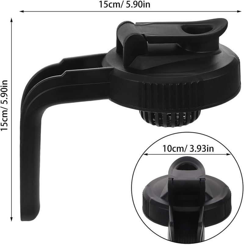 Mason Jar Lid with Spout and Handle, Black Wide Mouth Drinking Jar Lid with Flip Cap, Airtight Seal Cover for Canning, Juice, Salad Dressing Pouring and Home Kitchen Use - Image 2