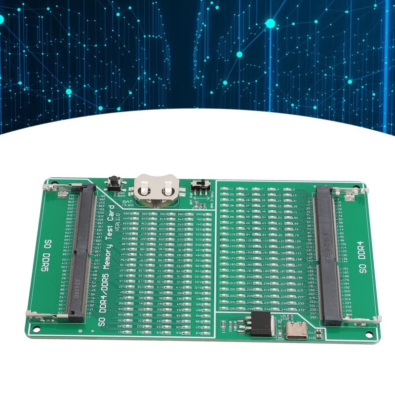 أداة اختبار ذاكرة DDR4 و DDR5 2 في 1 مع مؤشر LED - كاشف أعطال الذاكرة متعدد الوظائف لفنيي أجهزة الكمبيوتر المحمولة وهواة الكمبيوتر - Image 2