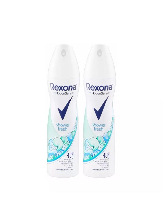 Rexona Motion Sense Shower Fresh 48H Anti Perspirant Deodorant For Women- 2X150ml