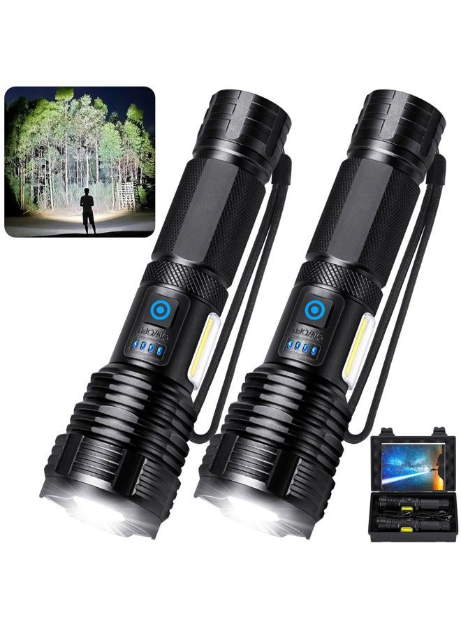 BERCOL Flashlights LED High Lumens Rechargeable, High Lumen Super Bright Flashlight, USB Fast Charging High Powered Flash Light, Powerful IPX7 Waterproof Handheld Flashlights for Home,Camping(2 Pack) - Image 1