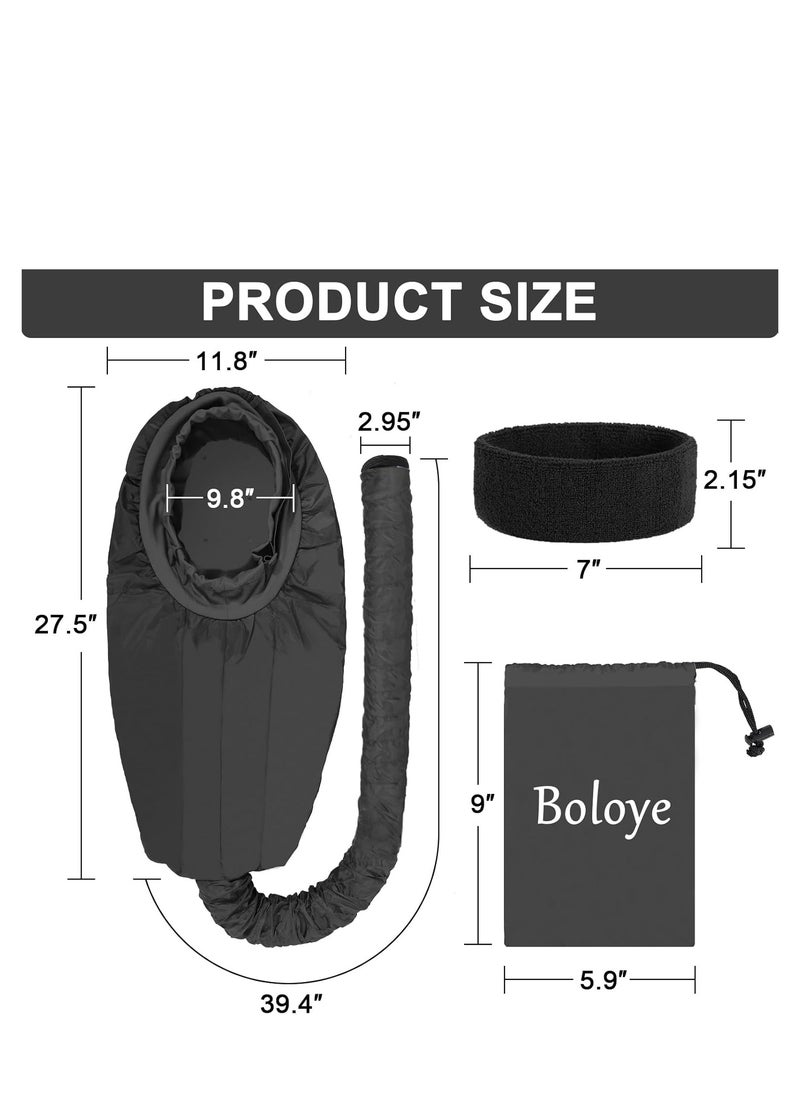 Boloye Hair Dryer Bonnet, Large Bonnet Hooded Hair Dryer Attachment for Speeds Up Drying Time & Deep Conditioning, Fits All Head Sizes & All Hair Styling, for Women Long Curly Braid Hair (Black, Large)  - Image 2