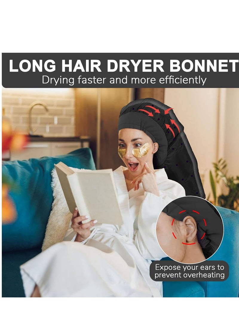 Boloye Hair Dryer Bonnet, Large Bonnet Hooded Hair Dryer Attachment for Speeds Up Drying Time & Deep Conditioning, Fits All Head Sizes & All Hair Styling, for Women Long Curly Braid Hair (Black, Large)  - Image 4