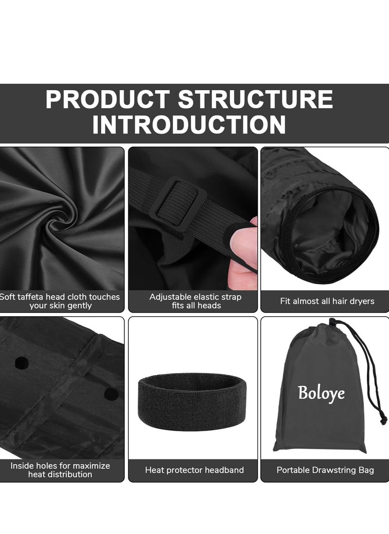 Boloye Hair Dryer Bonnet, Large Bonnet Hooded Hair Dryer Attachment for Speeds Up Drying Time & Deep Conditioning, Fits All Head Sizes & All Hair Styling, for Women Long Curly Braid Hair (Black, Large)  - Image 5