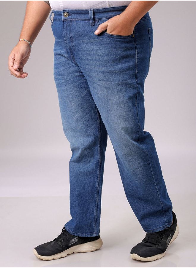 HARDSODA Men Plus Size Vintage Straight Fit Solid Mid-Rise Stretchable Jeans  - Image 3