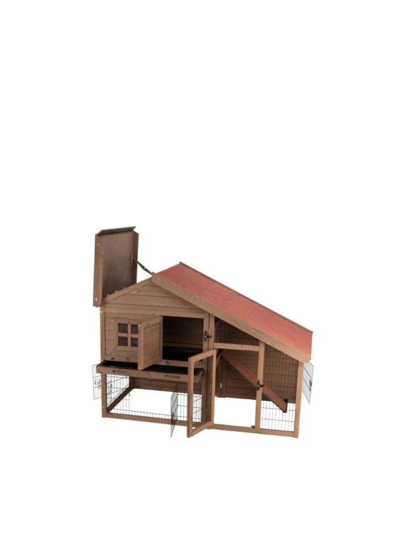 Trixie Natura Hutch With Covered Enclosure For Small Pets - Image 1
