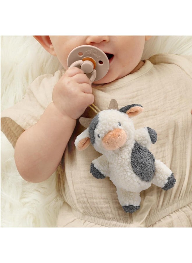 Itzy Ritzy Itzy Ritzy Pacifier & Lovey Set - Natural Rubber Paci with Stuffed Animal Lovey - Detachable Plush Cow Pacifier Holder & Coordinating Natural Rubber Soother, Ideal for Ages 0-6 Months (Cow)  - Image 2