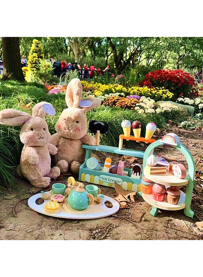 Wooden Tea Set Simulation Ice Cream Shop Role Play Kitchen Toy For Boys And Girls Children's Wooden Toys Intelligent Development-Color:Lemon Tea Tea Set - Image 2