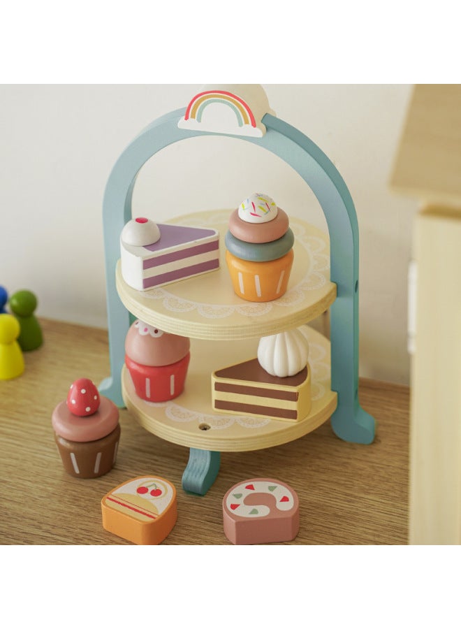 Wooden Tea Set Simulation Ice Cream Shop Role Play Kitchen Toy For Boys And Girls Children's Wooden Toys Intelligent Development-Color:Lemon Tea Tea Set - Image 3