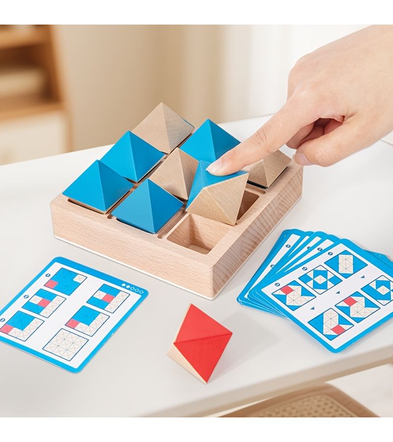 Geometric Block Puzzle Educational Set Develops Logic Spatial Imagination - Image 1