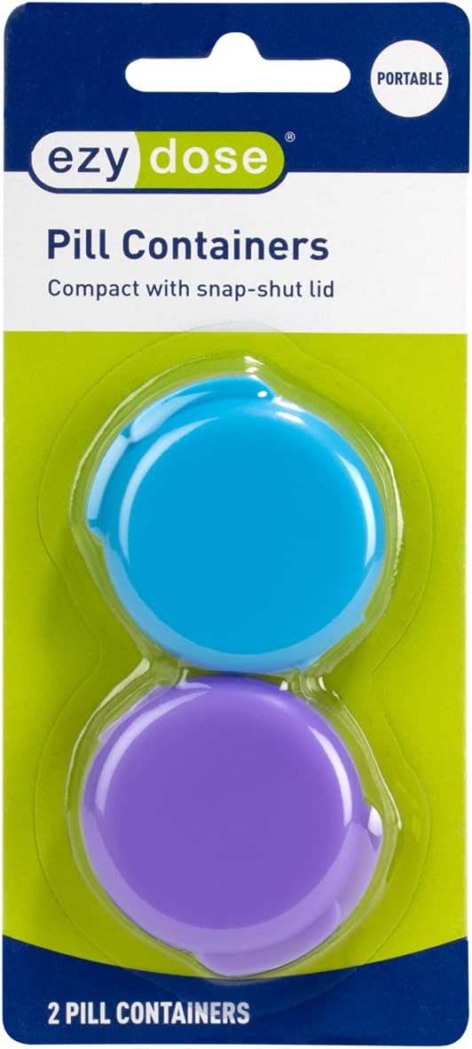 Portable Pill Containers for Travel - 2 Pack