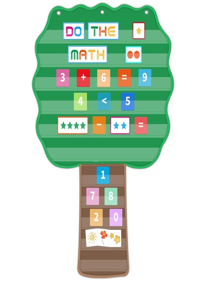 ALSLEA Tree Pocket Chart for Classroom, 42"x 28 ¾" Large Hanging Pocket Charts for Kids, Back to School Supplies for Teacher, Pocket Charts with 11 Sentence Strips Holder (Green) - Image 1