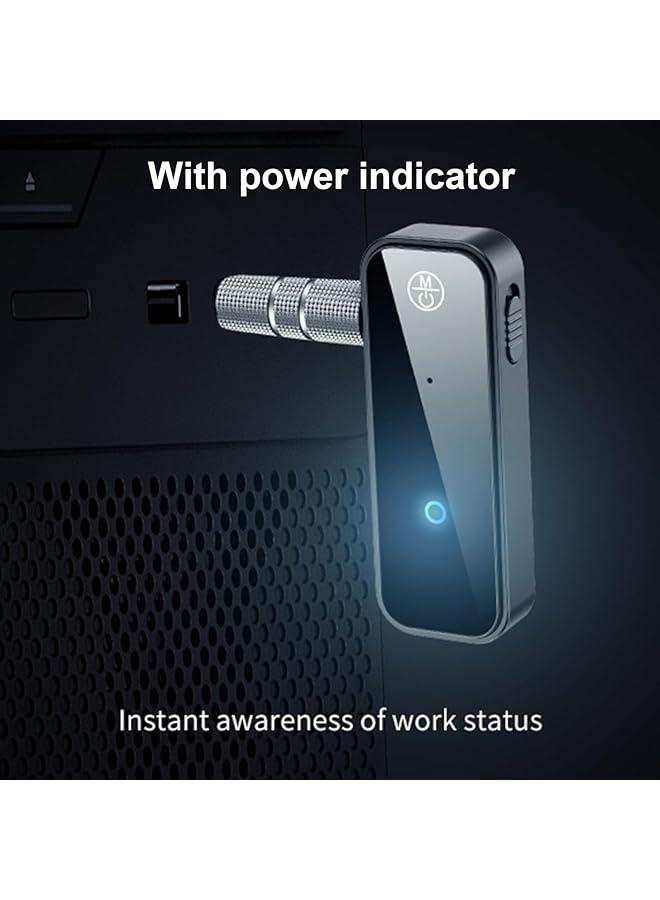 UOEPOWA Bluetooth 5.4 Transmitter Receiver For Airplane, Wireless Audio Adapter 3.5Mm Bluetooth Adapter Supports Airpods Or Headphone, Wireless Audio Transmitter For Planes, Airline, Travel (Silver) - Image 3