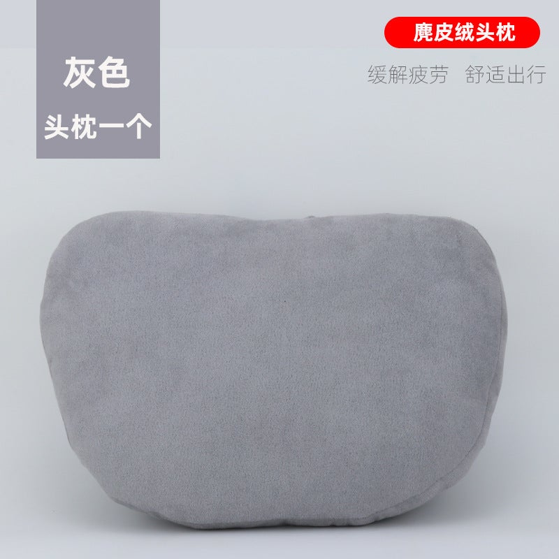 Car Headrest Neck Pillow Pair Faux Suede Black suit - Image 4