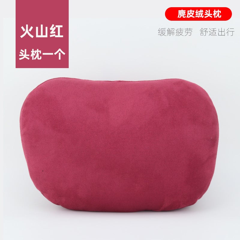 Car Headrest Neck Pillow Pair Faux Suede Black suit - Image 2