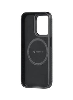 PITAKA iPhone15 Pro 6.1inch Case MageZ Back Cover Pro 4 / Slim and Light / Built-In Button Covers / Camera Protection- Black/Grey Twill  - Image 4