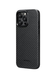 PITAKA iPhone15 Pro 6.1inch Case MageZ Back Cover Pro 4 / Slim and Light / Built-In Button Covers / Camera Protection- Black/Grey Twill  - Image 2