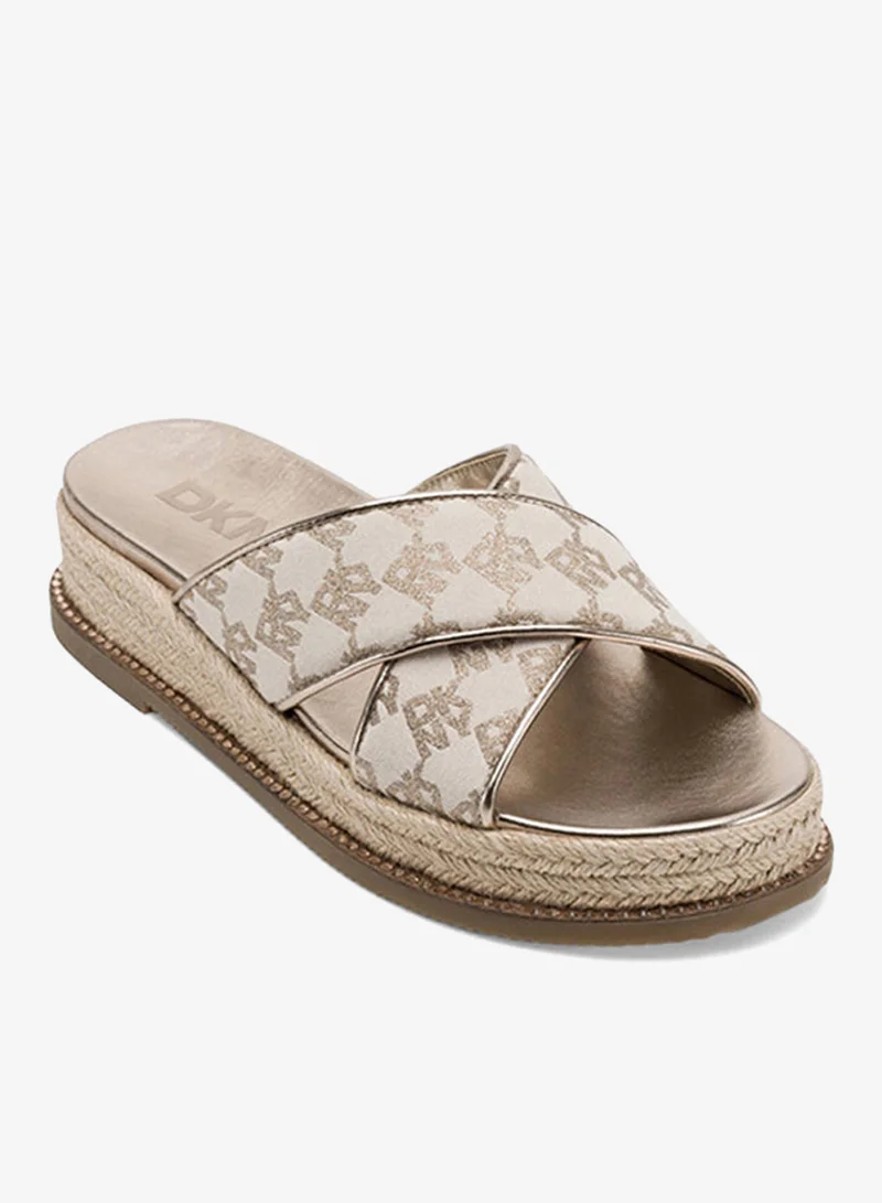 DKNY Berris Criss Cross Espadrille Platform Slides