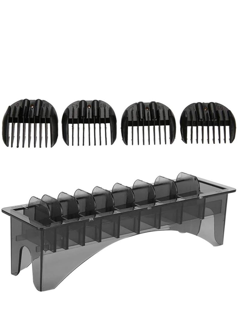 KASTWAVE - Clipper Guard Holder, Rectangular Plastic Guide Comb Storage Box, 10 Grid Clipper Guard Holder Clippers Box Case Master with Rectangle Combs Guides Universal Base Tools Container Barbershop - Image 1