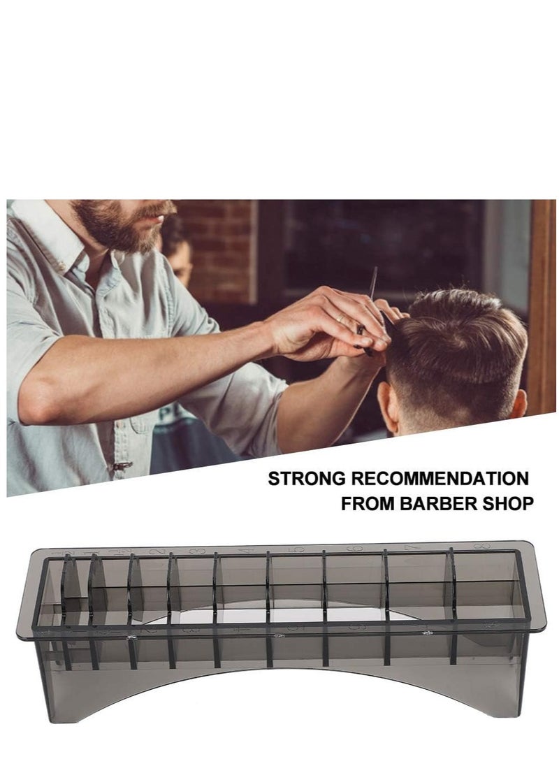 KASTWAVE - Clipper Guard Holder, Rectangular Plastic Guide Comb Storage Box, 10 Grid Clipper Guard Holder Clippers Box Case Master with Rectangle Combs Guides Universal Base Tools Container Barbershop - Image 1