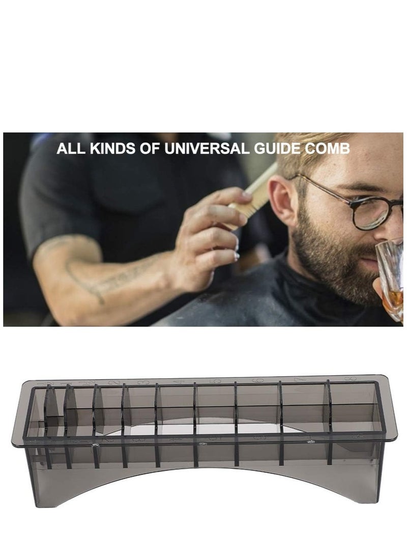 KASTWAVE - Clipper Guard Holder, Rectangular Plastic Guide Comb Storage Box, 10 Grid Clipper Guard Holder Clippers Box Case Master with Rectangle Combs Guides Universal Base Tools Container Barbershop - Image 1