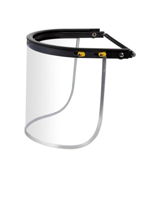 Face Shield Visor with spring bracket and aluminium edges for face protection against Liquid splashes, flying objects, riding grinding chips - Clear
