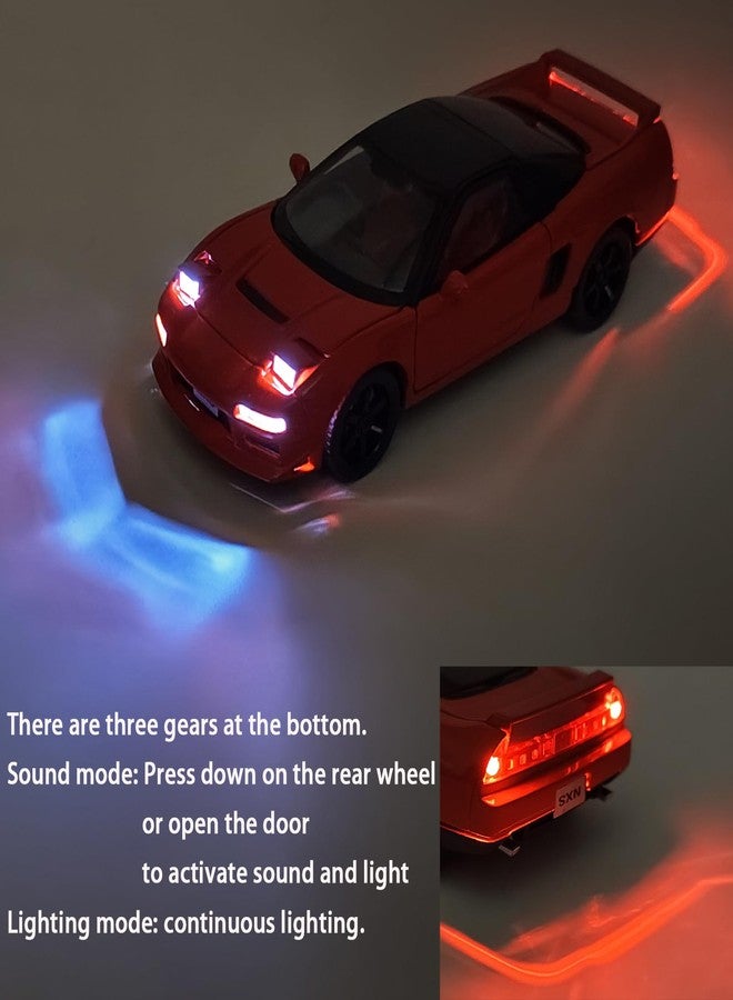 ERBADIHAGO Toy Cars Compatible for 1990 NSX NA1 1/32 Metal Model Car Pull Back Car Toys with Light and Sound Toys Car Collectible Model for Children Age 3 + Year Old (Red) - Image 2