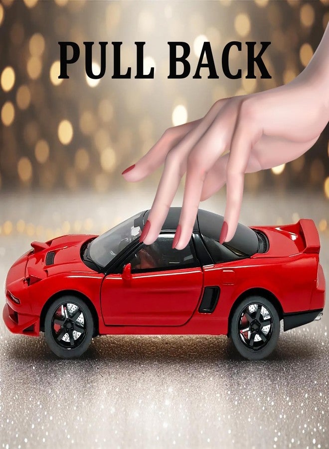 ERBADIHAGO Toy Cars Compatible for 1990 NSX NA1 1/32 Metal Model Car Pull Back Car Toys with Light and Sound Toys Car Collectible Model for Children Age 3 + Year Old (Red) - Image 3