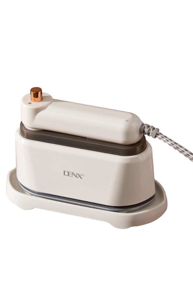 Denx Electric Iron, 2-in-1 Steam & Dry With180ml Tank and Thermal Protectionand Clothes Iron,with Brush and,for Wrinkle Removal from Fabrics, Mini Travel Iron for Abayas, Shirts, Suits, and Curtains, Fast Heating, Vertical and Horizontal Ironing - Image 1