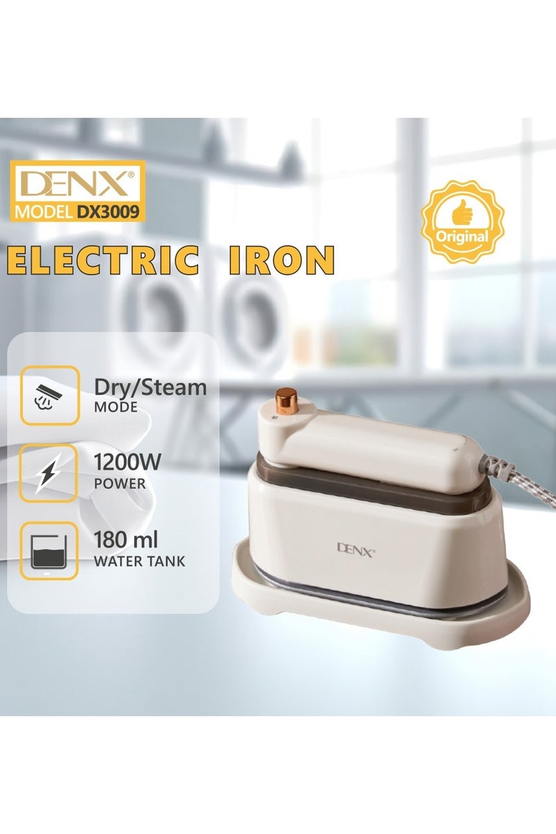 Denx Electric Iron, 2-in-1 Steam & Dry With180ml Tank and Thermal Protectionand Clothes Iron,with Brush and,for Wrinkle Removal from Fabrics, Mini Travel Iron for Abayas, Shirts, Suits, and Curtains, Fast Heating, Vertical and Horizontal Ironing - Image 5