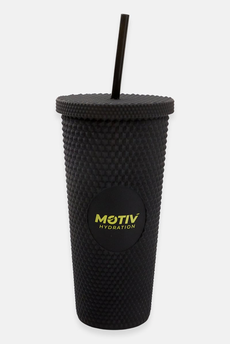 Motiv Studded Tumbler With Lid Straw, Black - Image 1